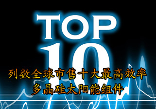 列數全球市售十大最高效率多晶硅太陽能組件